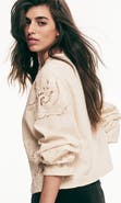 H&M Linen-blend eyelet-embroidered jacket