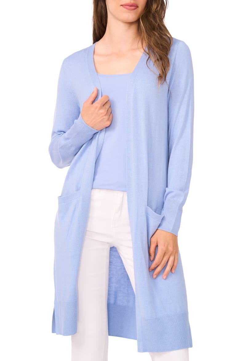 Open Front Longline Cardigan, Main, color, FOREVER BLUE