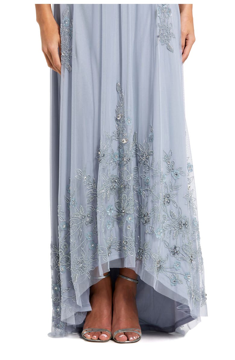 Mac Duggal High Neck Floral Embellished Trapeze Gown, Alternate, color, Powder Blue