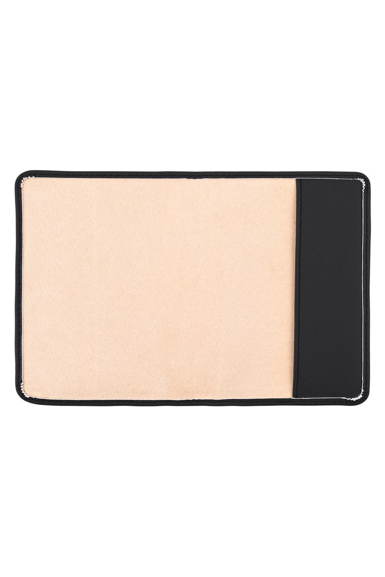 Textured Faux Leather Passport Case, Alternate, color, NOIR