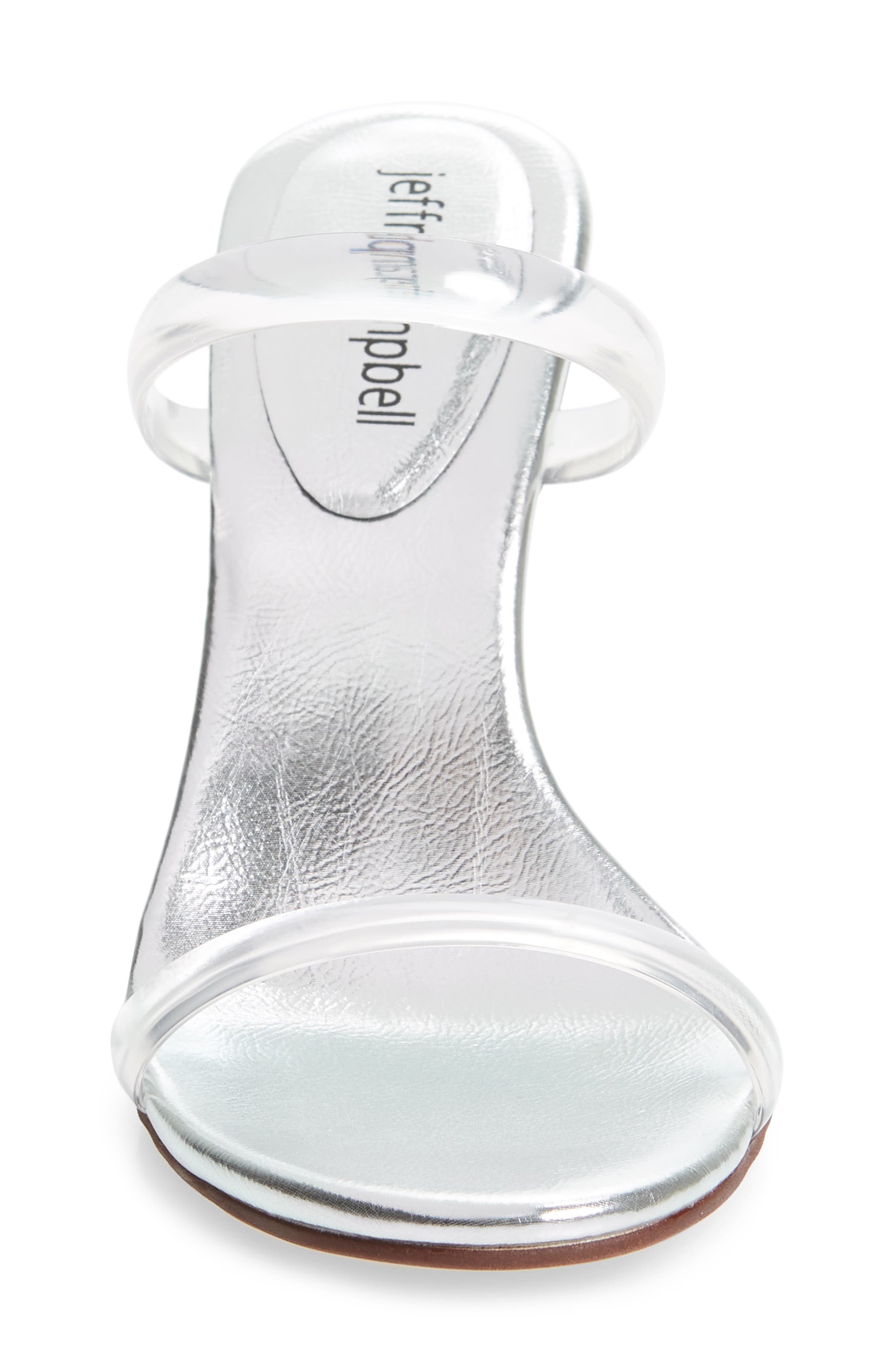 Serum Slide Sandal, Alternate, color, CLEAR/ SILVER LEATHER