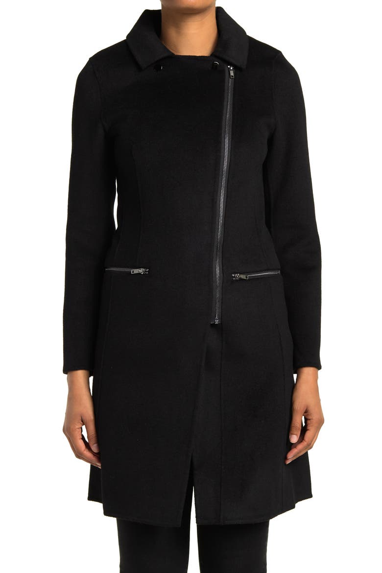 BELLE AND BLOOM Last Chance Wool Blend Coat, Alternate, color, BLACK