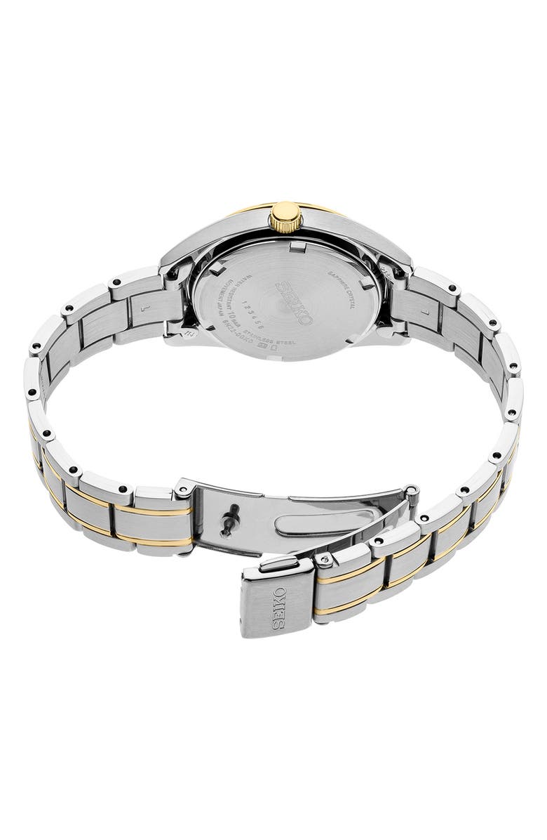 SEIKO WATCHES Essentials Mother-of-Pearl Bracelet Watch, 29.8mm, Alternate, color, Two Tone