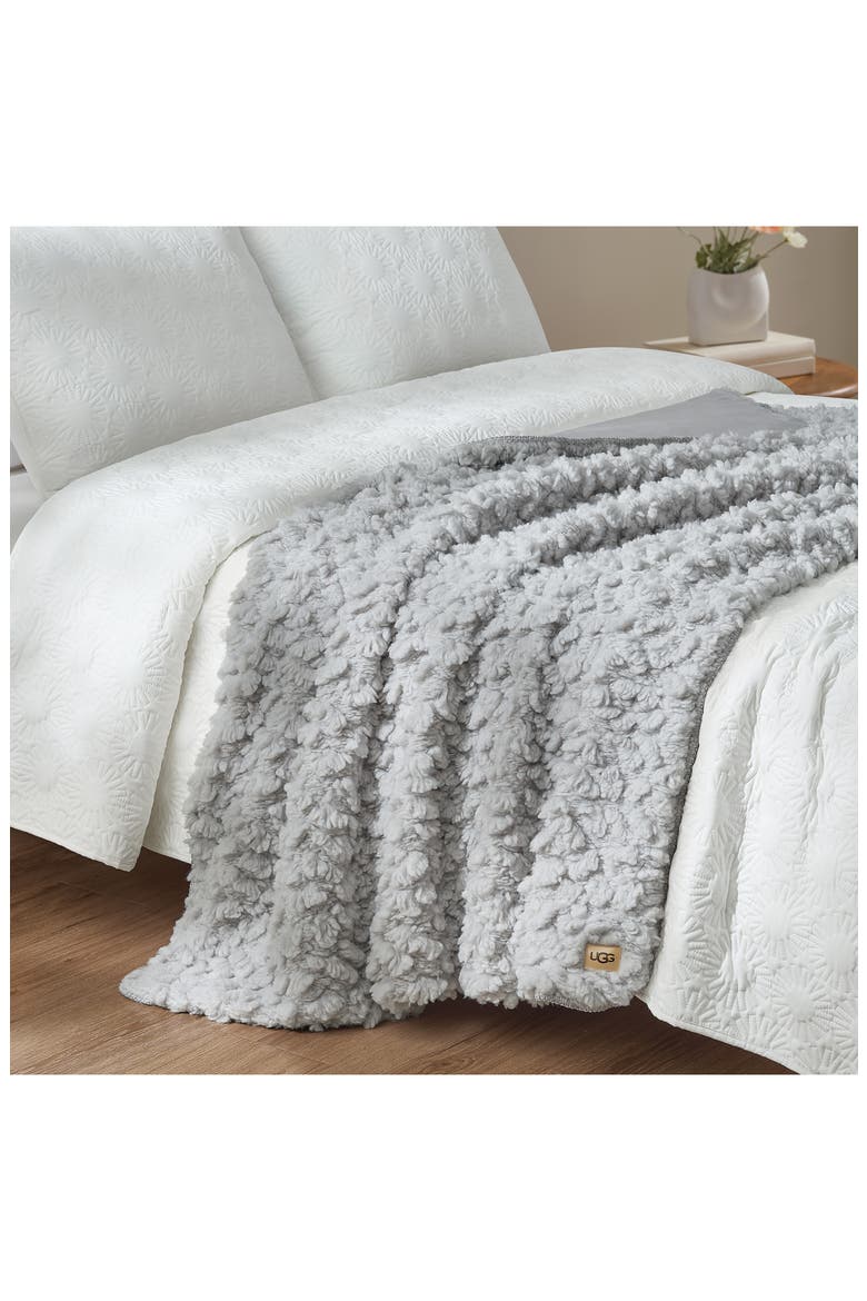 Shira Fleece Throw Blanket, Alternate, color, STONE