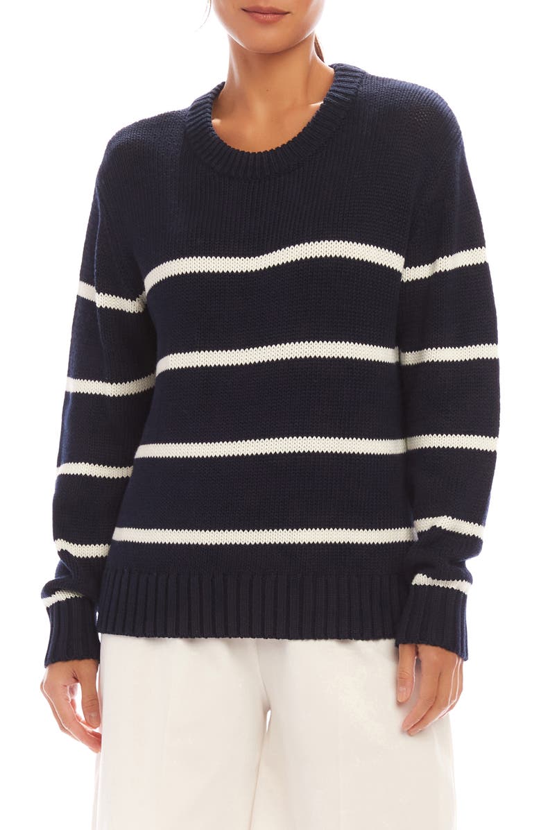 Karen Kane Stripe Crewneck Sweater, Main, color,