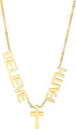 STEELTIME 18k Gold Plated Believe & Faith Pendant Necklace