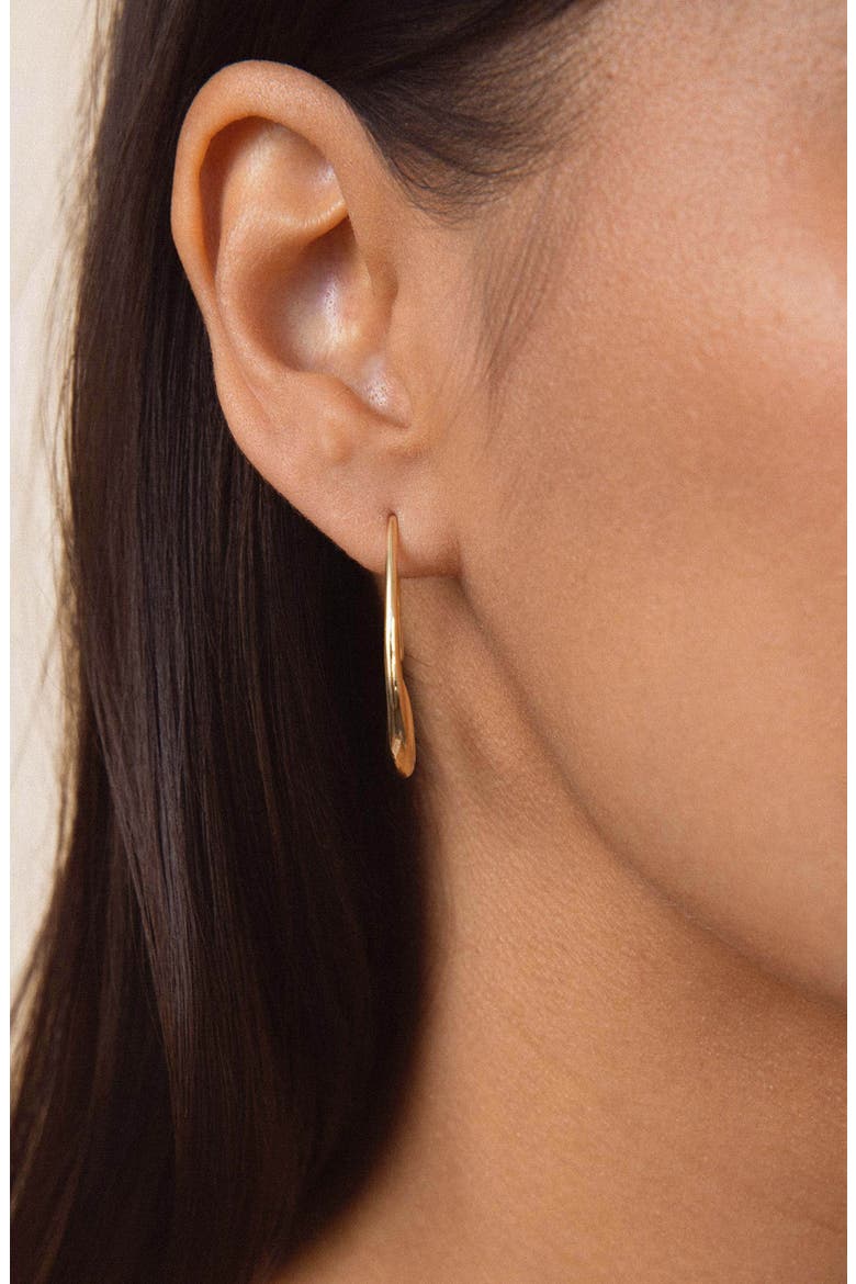 Simple Threader Hoop Earrings, Alternate, color, GOLD