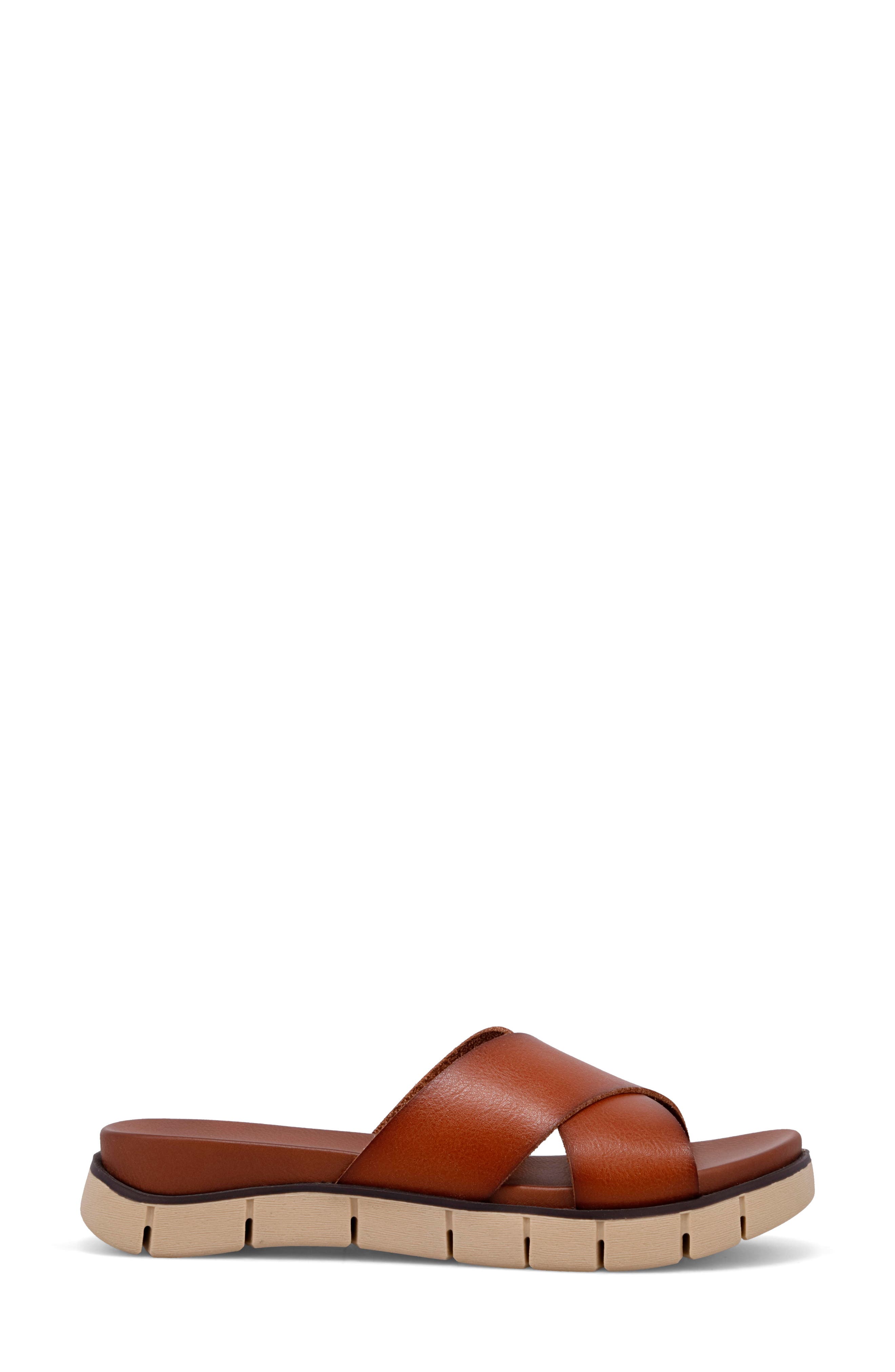 Elissa Slide Sandal, Alternate, color, COGNAC BON
