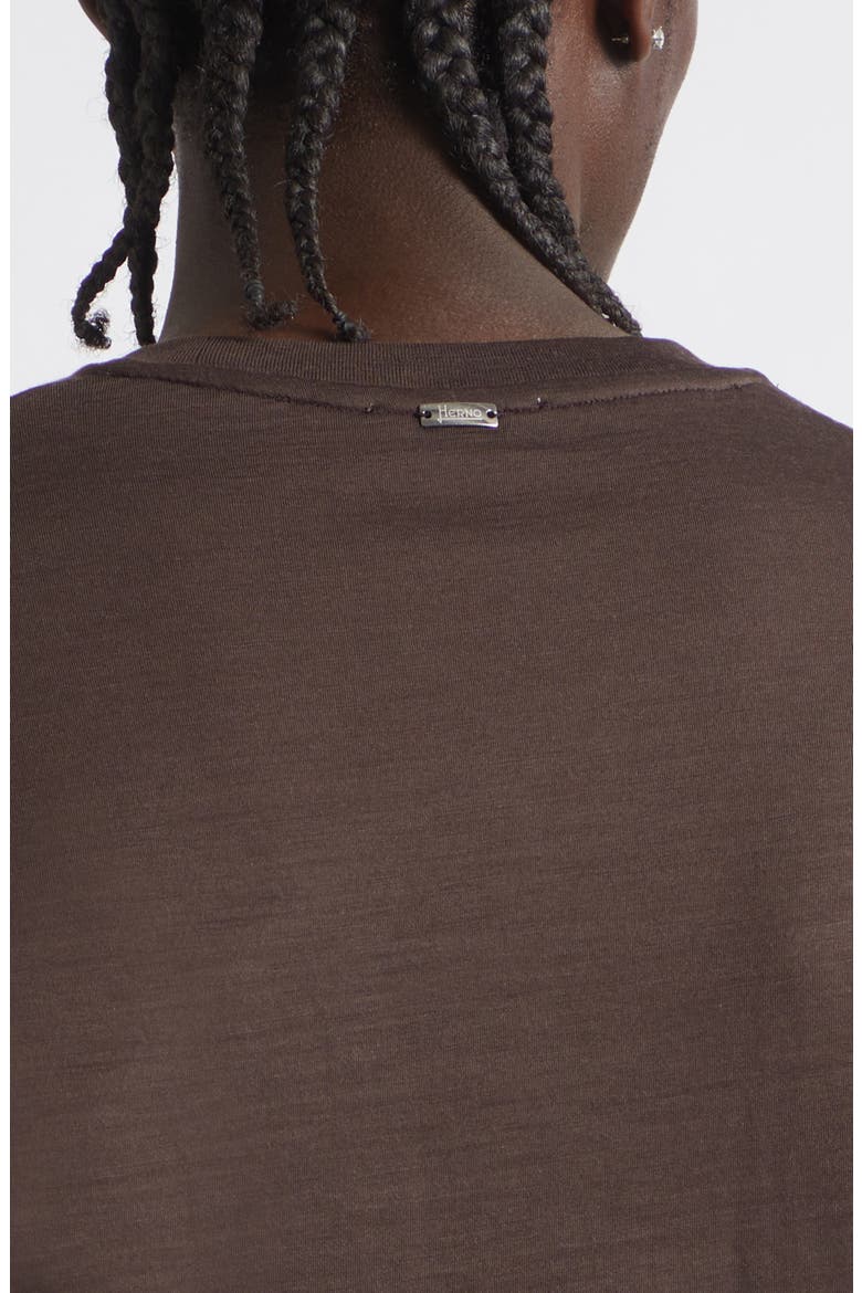 Solid Wool Jersey Crewneck T-Shirt, Alternate, color, 8800 CHOCOLATE BROWN