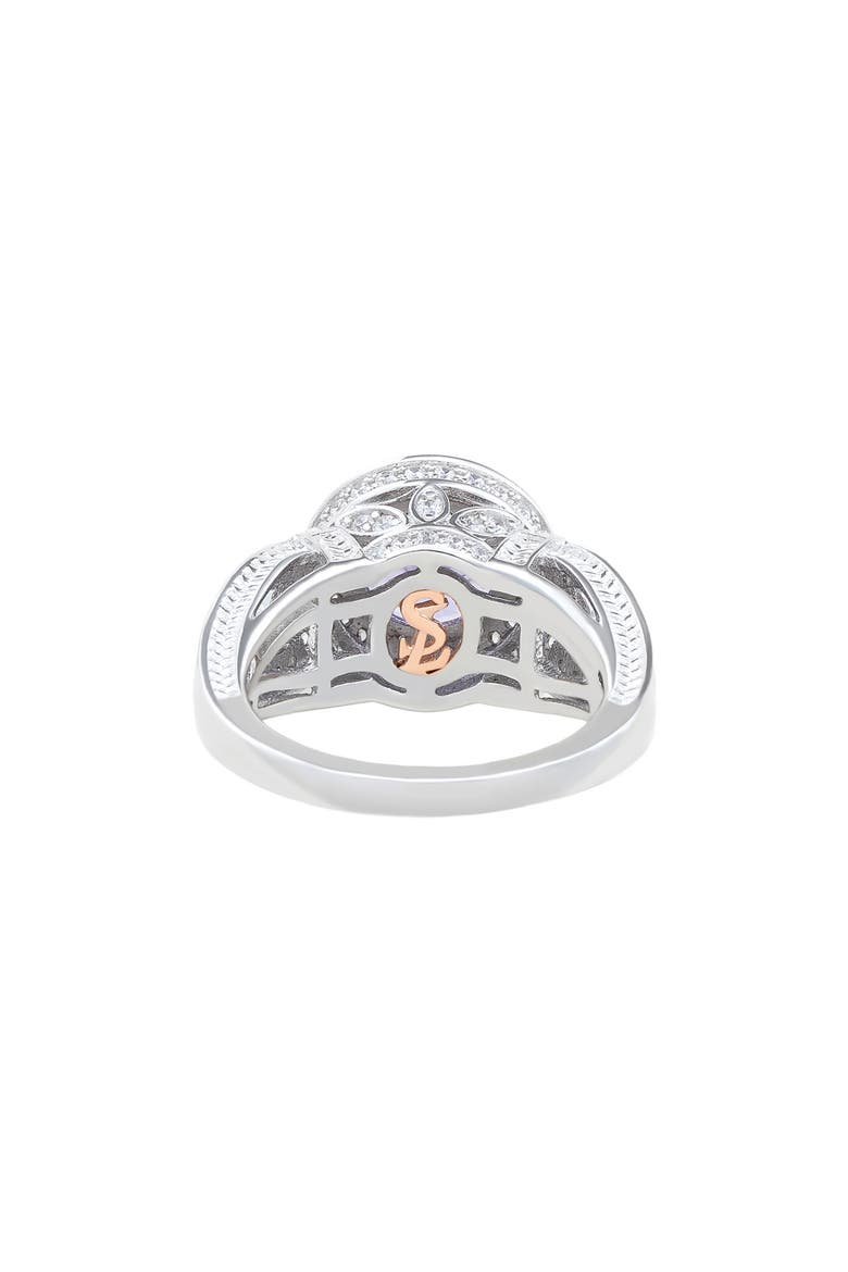 Sterling Silver Cubic Zirconia Pavé Engagement Ring, Alternate, color, PURPLE