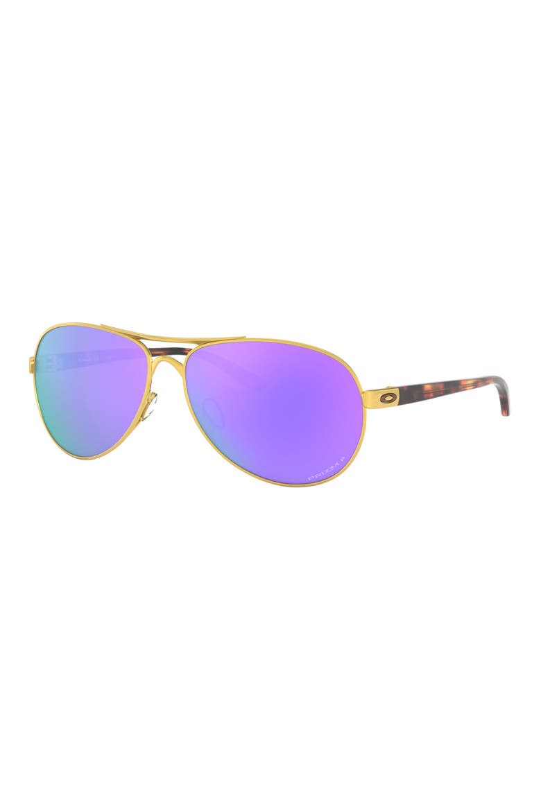 59mm Polarized Aviator Sunglasses, Alternate, color, SATIN GOLD/ PRIZM VIOLET