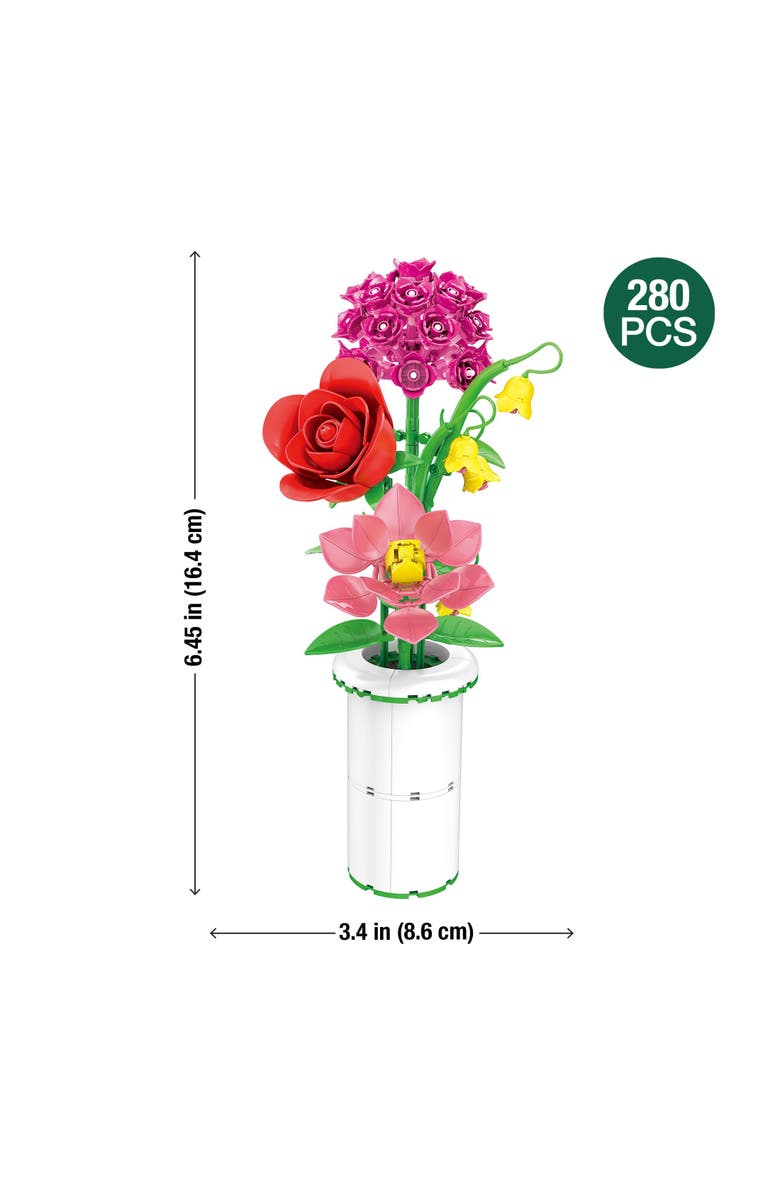 Brickcraft Bricktanicals Radiant Bouquet & Vase Building Set, Alternate, color, White