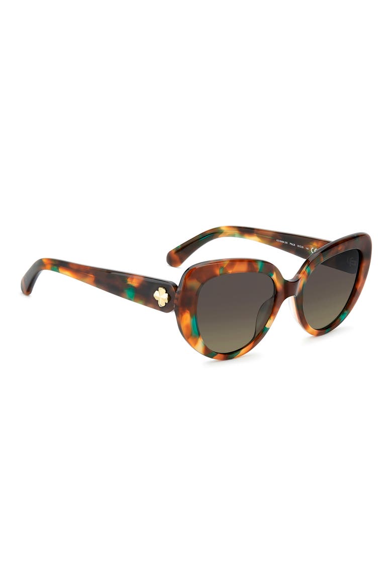 rana 53mm polarized gradient rectangular sunglasses, Alternate, color, GREEN TURQUOISE HAVANA/ GREEN