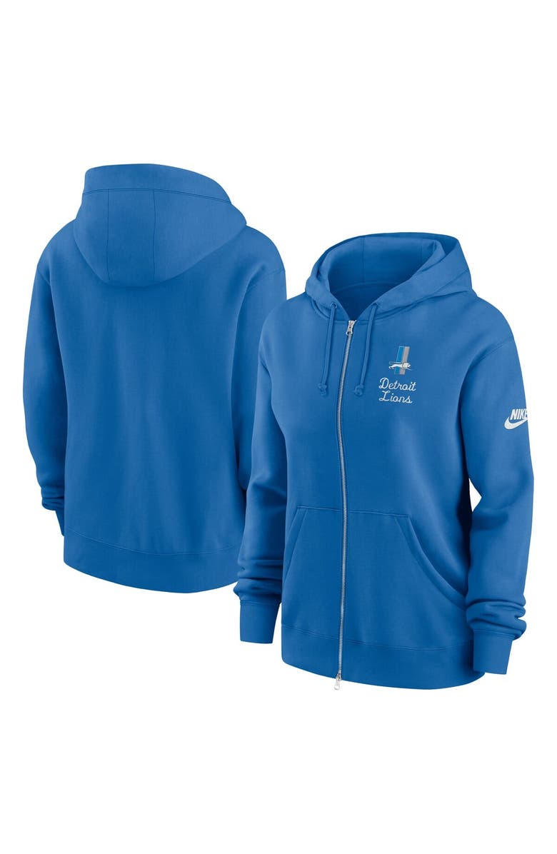Nike Women's Nike Blue Detroit Lions Phoenix Rewind Full-Zip Hoodie, Alternate, color, Blue