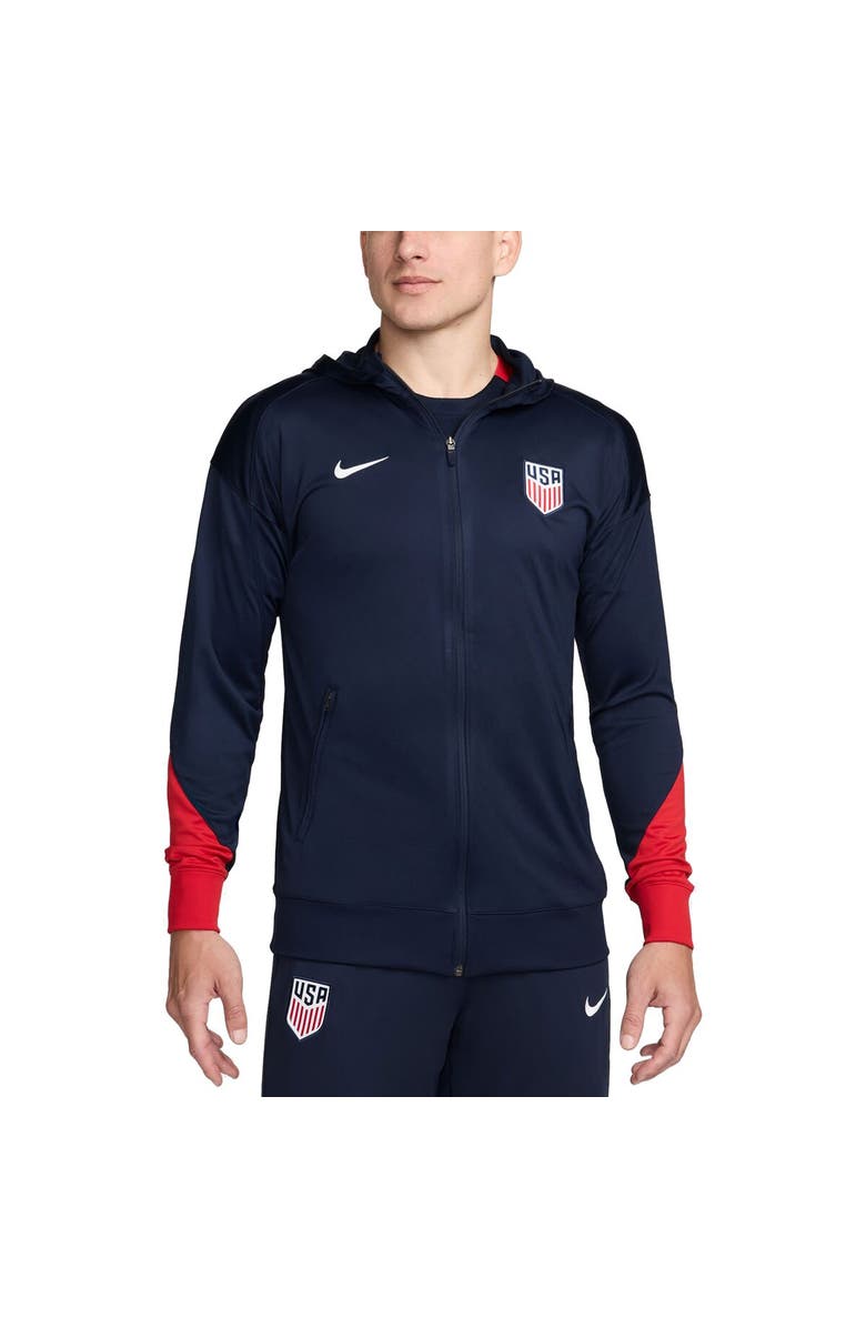 Nike Men's Nike Navy USMNT 2024 Strike Performance Hoodie Track Jacket, Main, color,