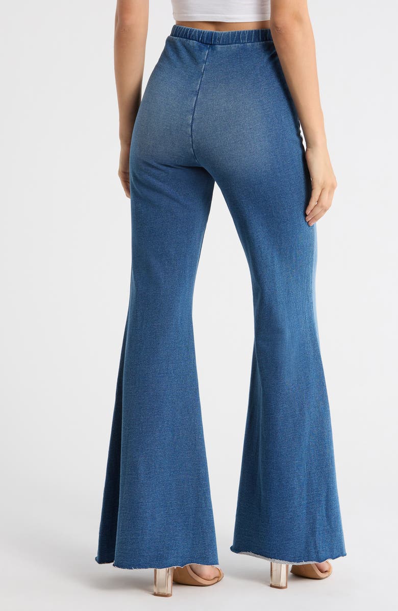 Good American Jeanius Flare Cotton French Terry Pants, Alternate, color, Indigo900