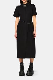 Disturbia Phonoi Chain Belted Button Midaxi Dress