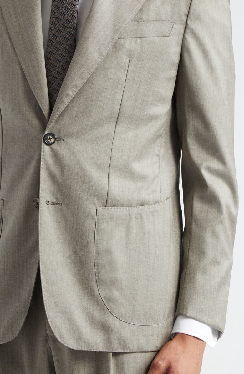 Thom Sweeney Unstructured Wool & Silk Suit, Alternate, color, Taupe