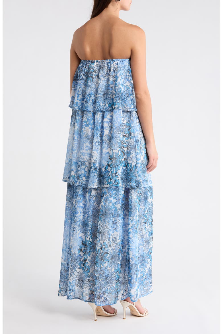 Tierra Floral Briary Strapless Dress, Alternate, color, BLUES