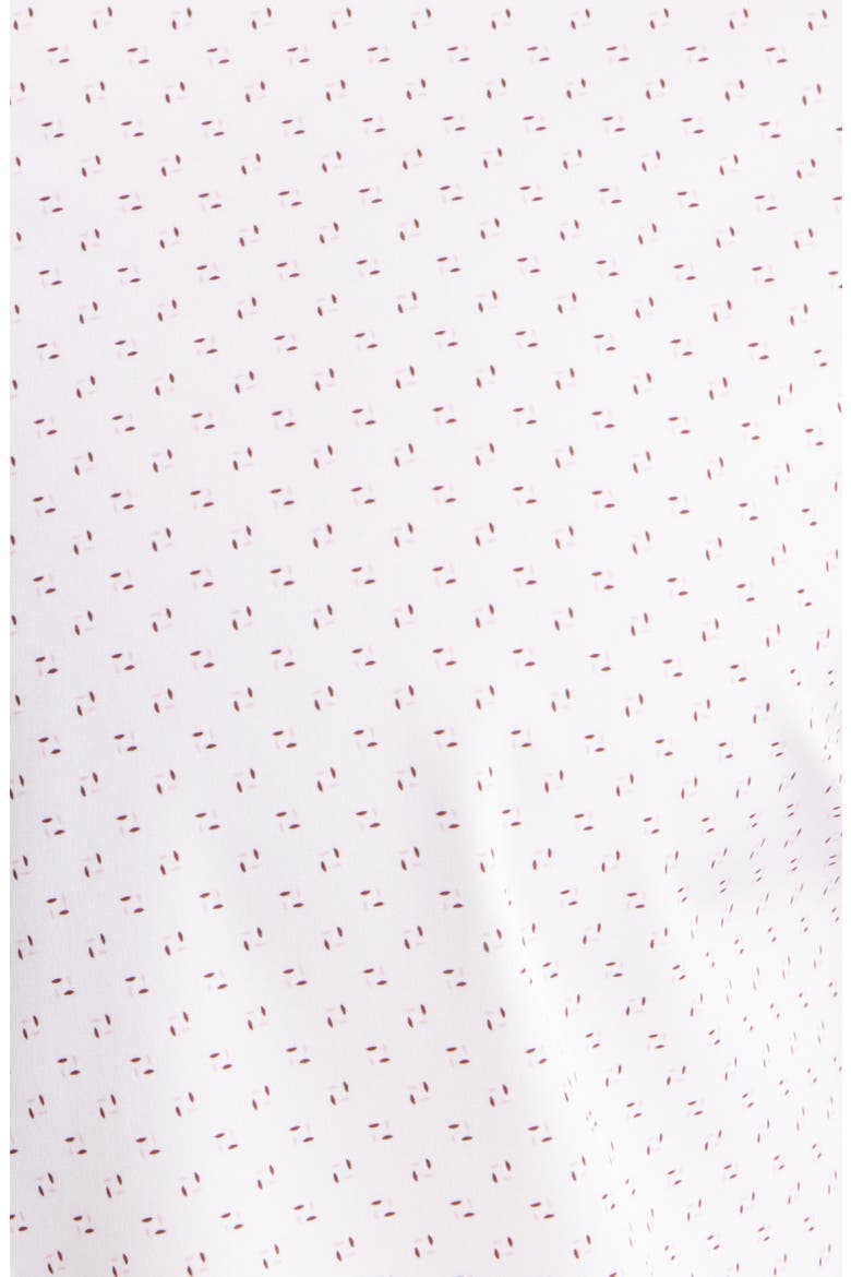 Trim Fit Abstract Square Print Performance Button-Up Shirt, Alternate, color, WHITE/ RED