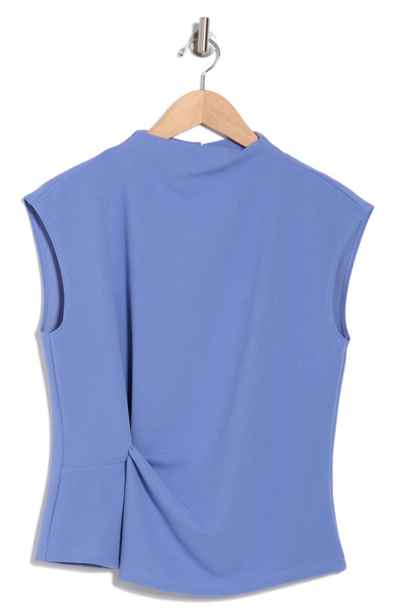 MELLODAY Twist Front Sleeveless Mock Neck Top, Alternate, color, Dusty Blue