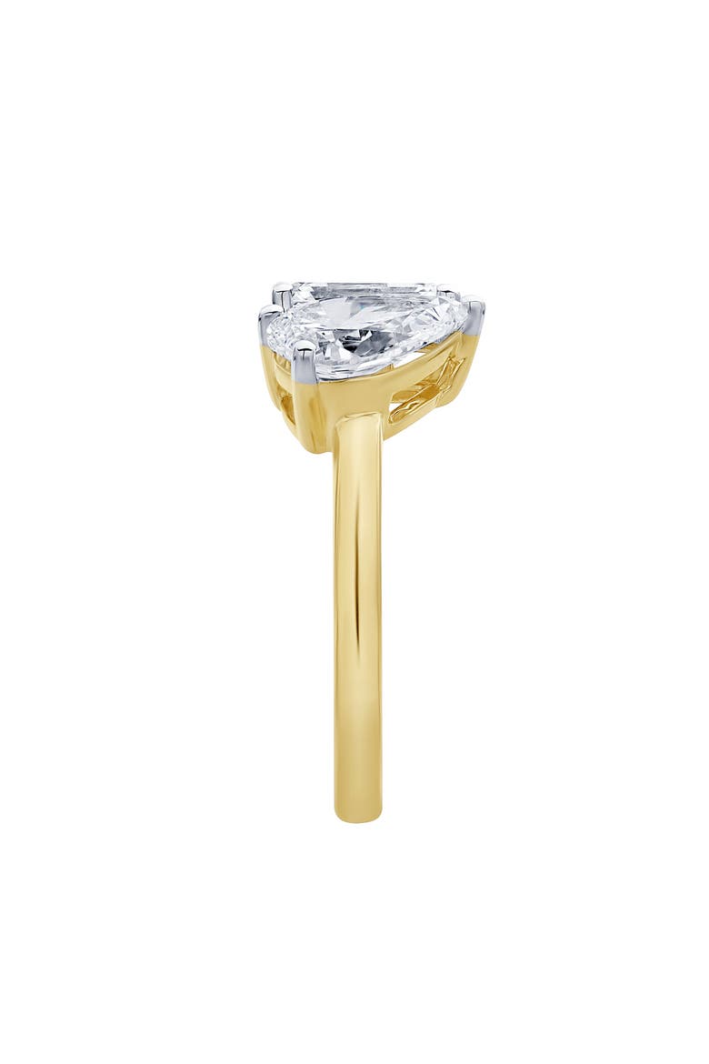 Evermore 14K Gold Toi et Moi Emerald and Pear Lab Grown Diamond Ring - 3 ct, Alternate, color, 14K Yellow Gold