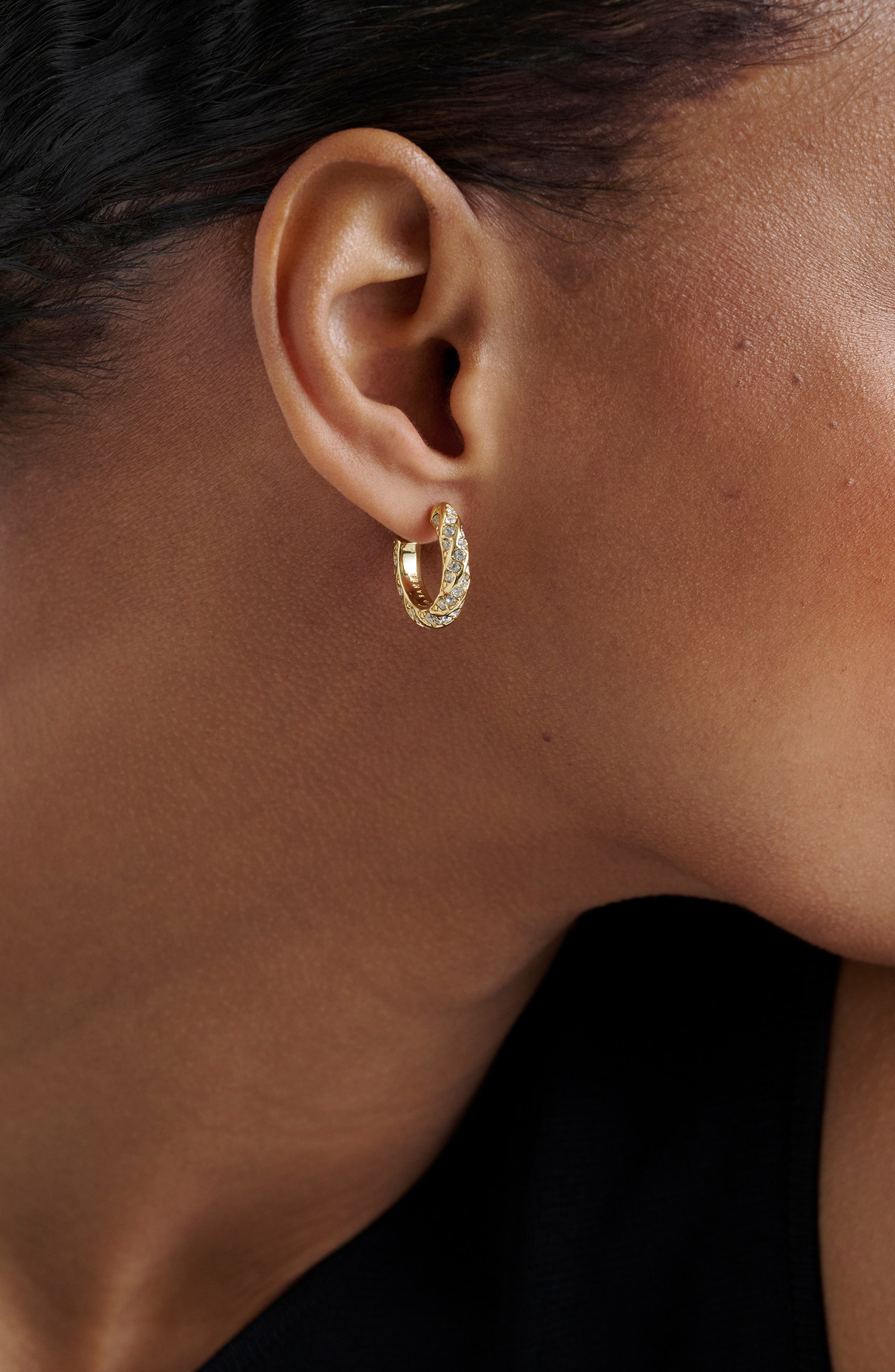 GOLD TONE CLEAR CRYSTAL