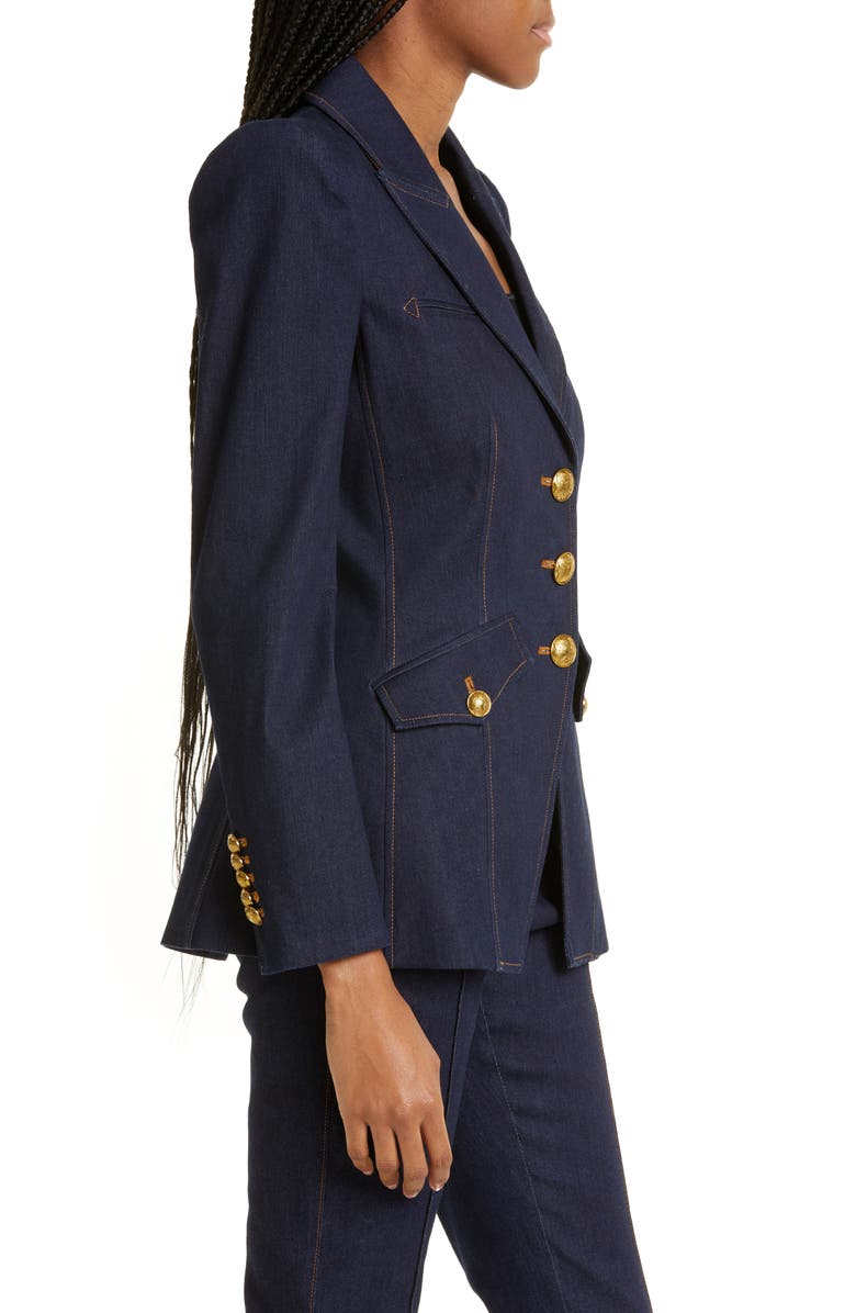 Veronica Beard Anoki Cotton Blend Denim Dickey Jacket, Alternate, color,