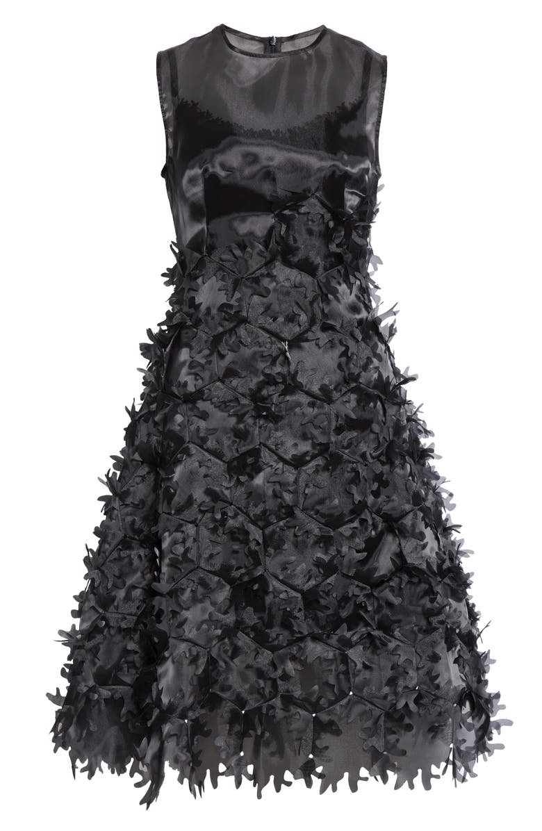 Paskal Laser Cut Appliqué Hexagon Organza Midi Dress, Alternate, color, 