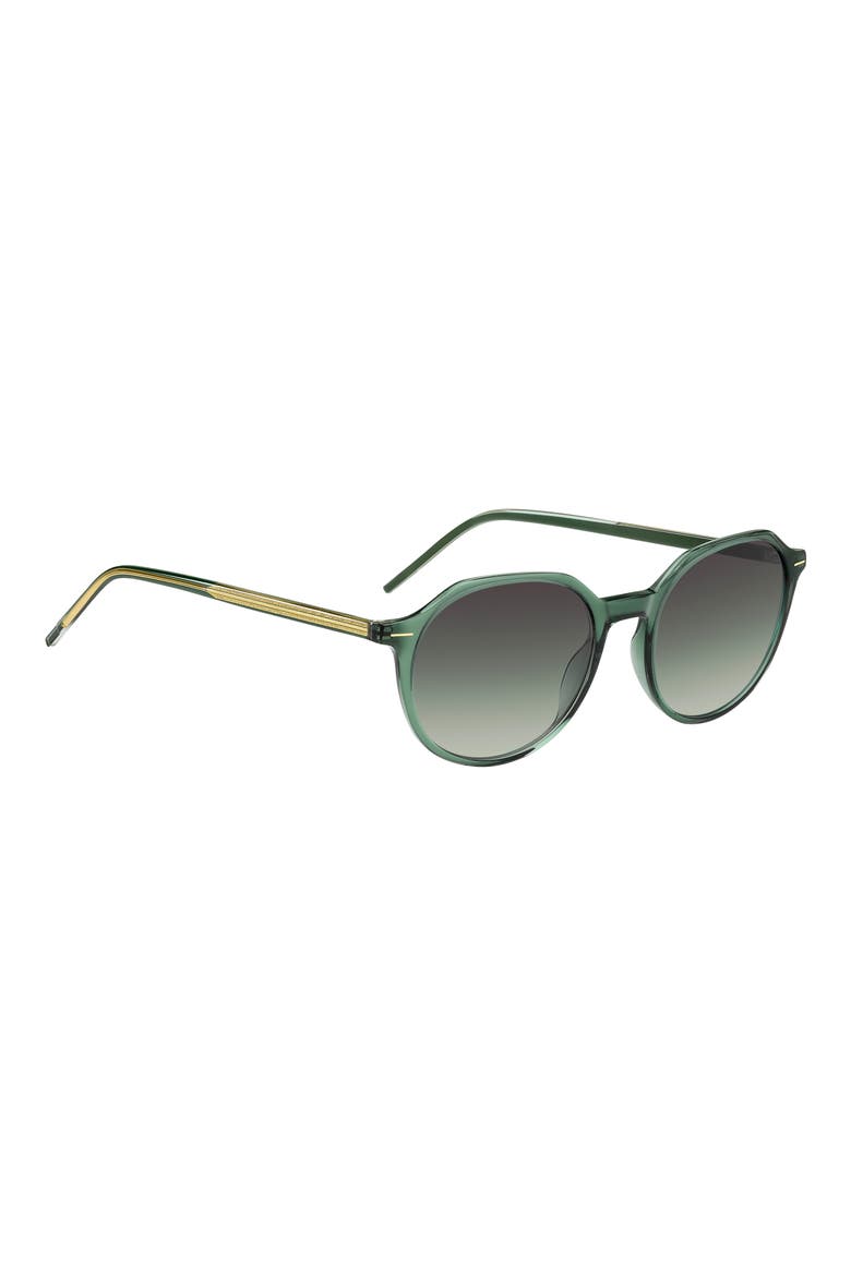 51mm Round Geometric Sunglasses, Alternate, color, GREEN