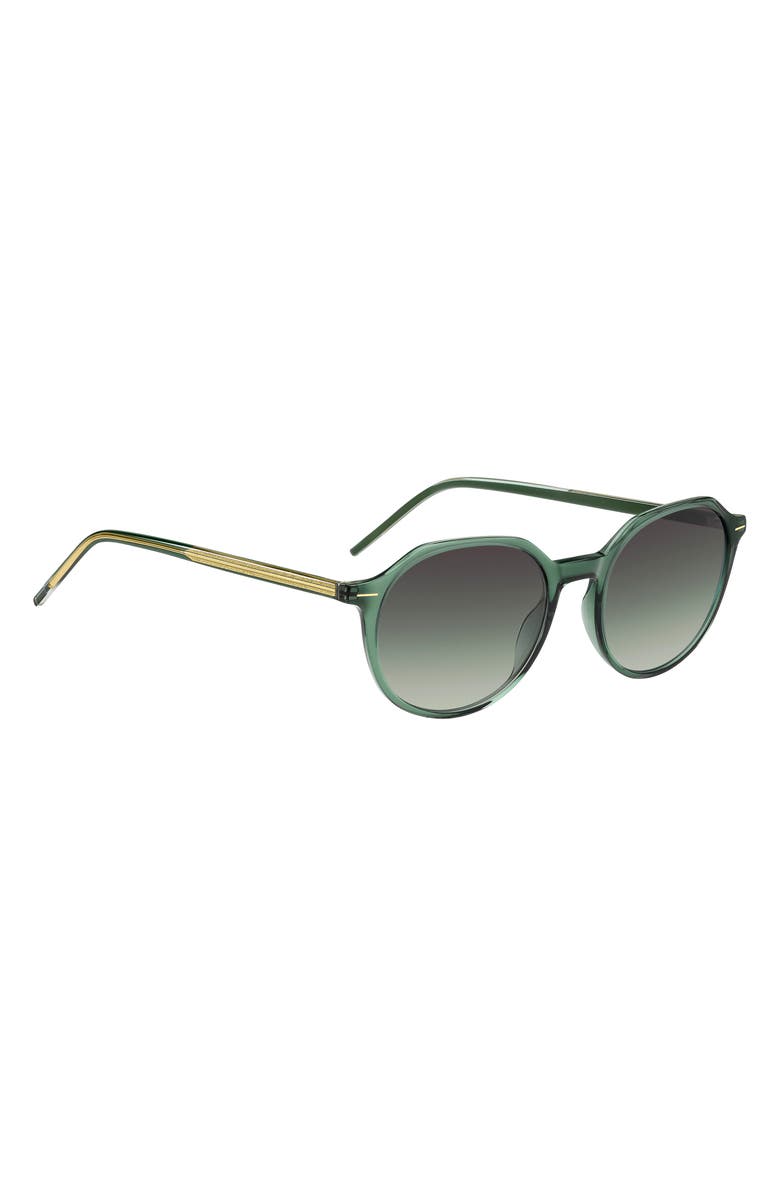 BOSS 51mm Round Geometric Sunglasses, Alternate, color, Green