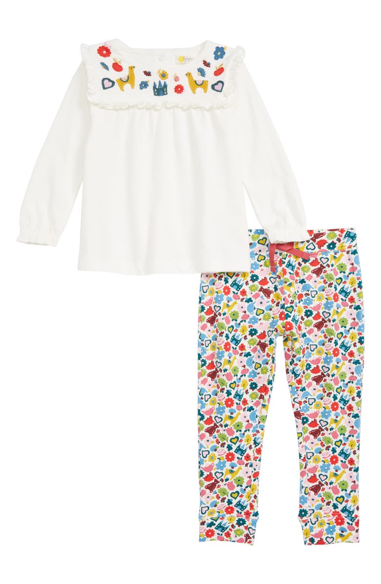 Mini Boden Embroidered Tunic & Print Leggings Set, Main, color,