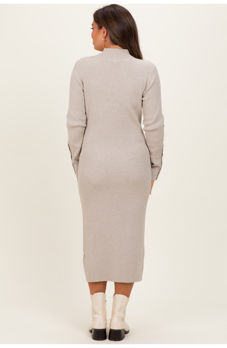 PinkBlush Button Sleeve Sweater Midi Dress, Alternate, color, Heather Grey