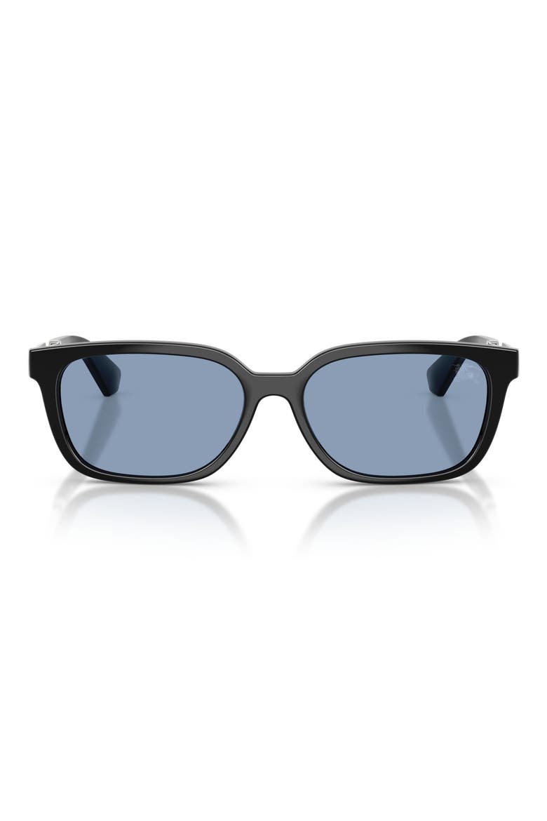 54mm Rectangular Sunglasses, Main, color, BLACK / LIGHT BLUE