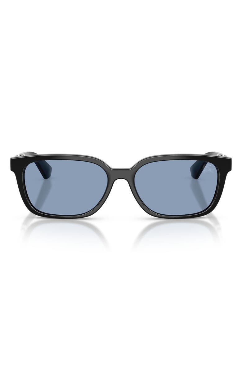 Burberry 54mm Rectangular Sunglasses, Main, color, Black / Light Blue