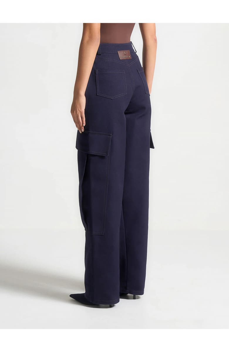 Manière De Voir High Rise Drill Cargo Pants, Alternate, color, Indigo