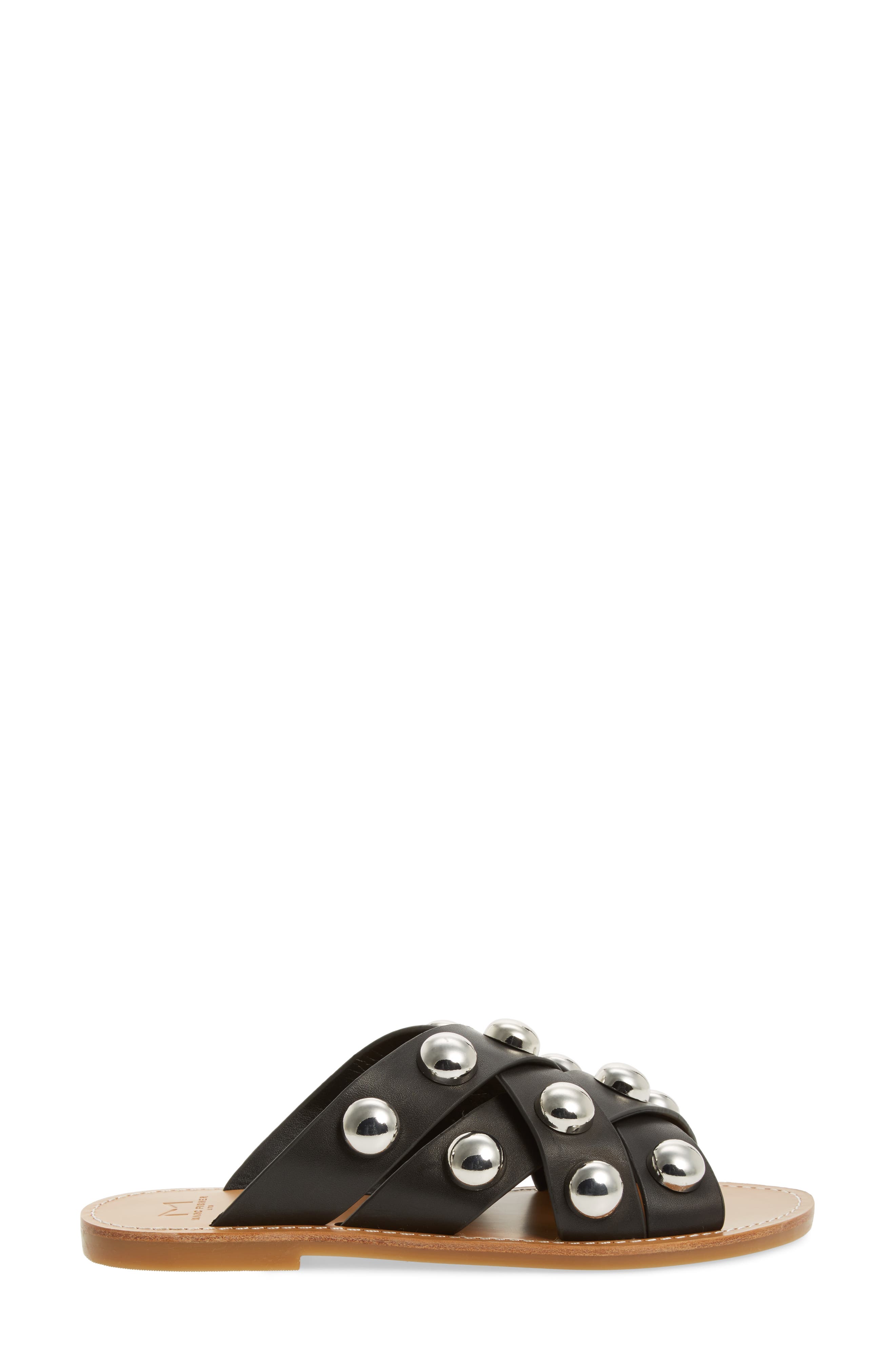 Raidan Studded Sandal, Alternate, color, BLACK LEATHER