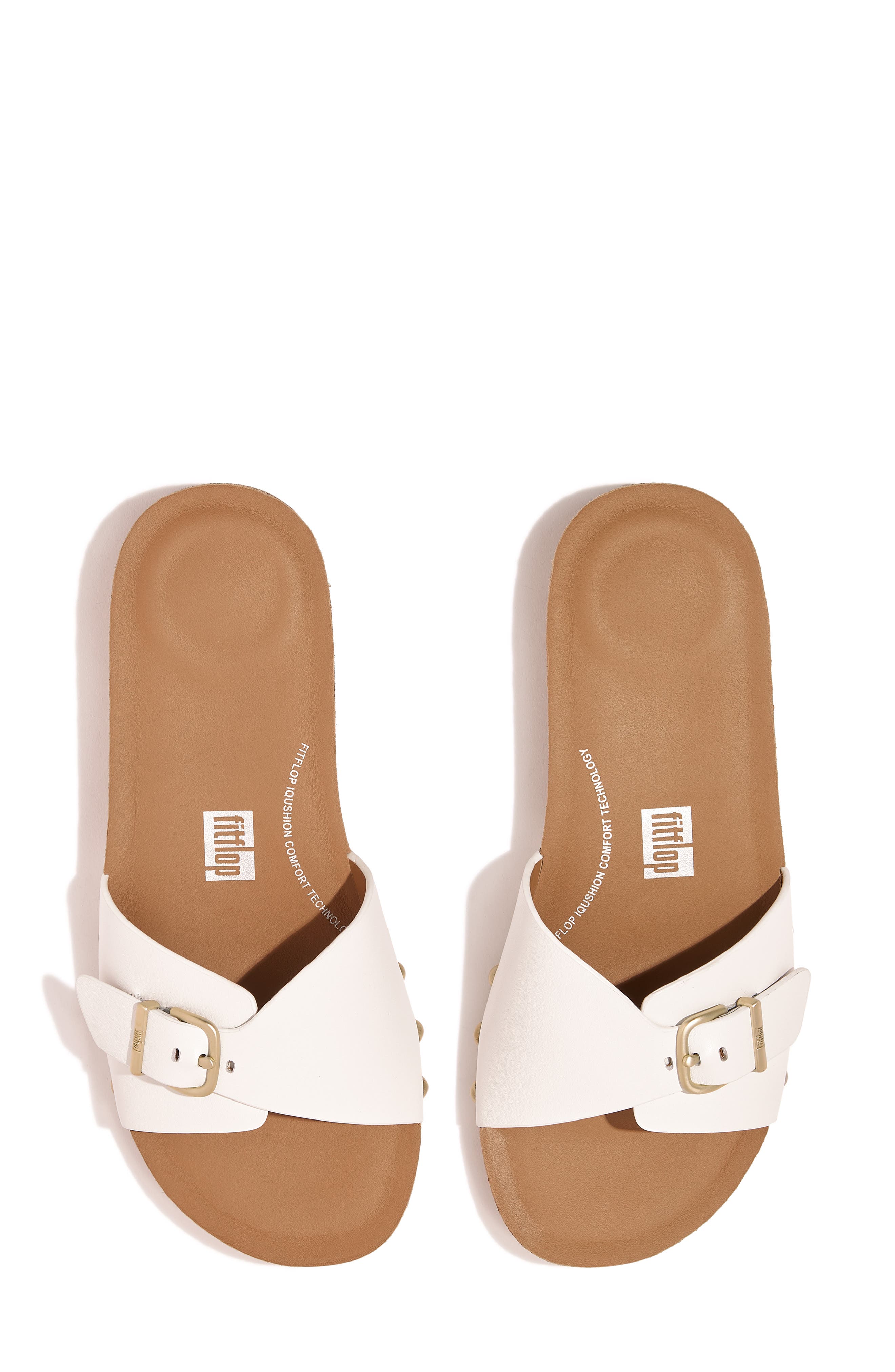 FitFlop iQushion Slide Sandal, Alternate, color, Urban White