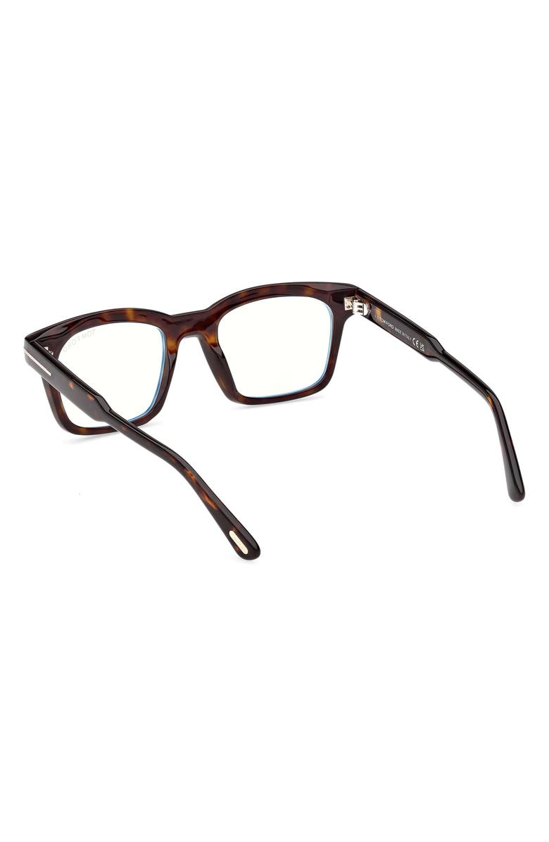 TOM FORD 51mm Square Optical Glasses, Alternate, color, Shiny Classic Dark Havana