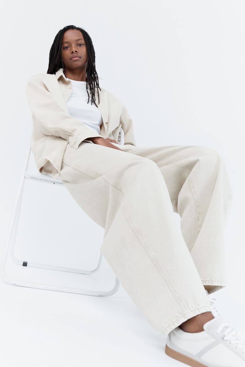 Oversized Denim Shirt, Alternate, color, Light dusty beige