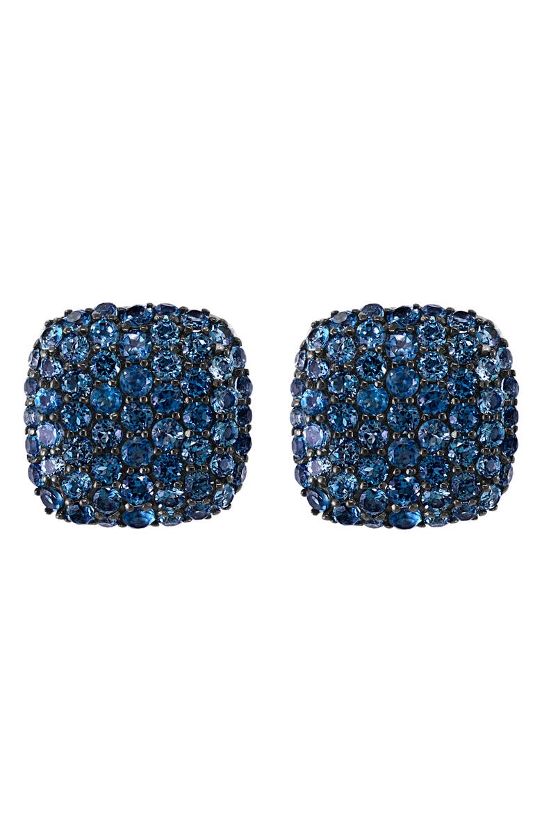 EFFY Sterling Silver Pavé London Blue Topaz Stud Earrings, Alternate, color, Blue