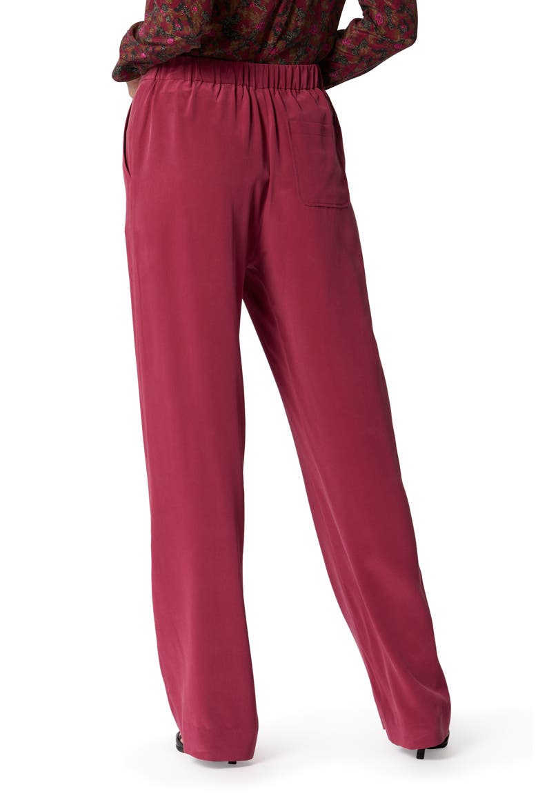 Aeslin Silk Trousers, Alternate, color, RHODODENDRON