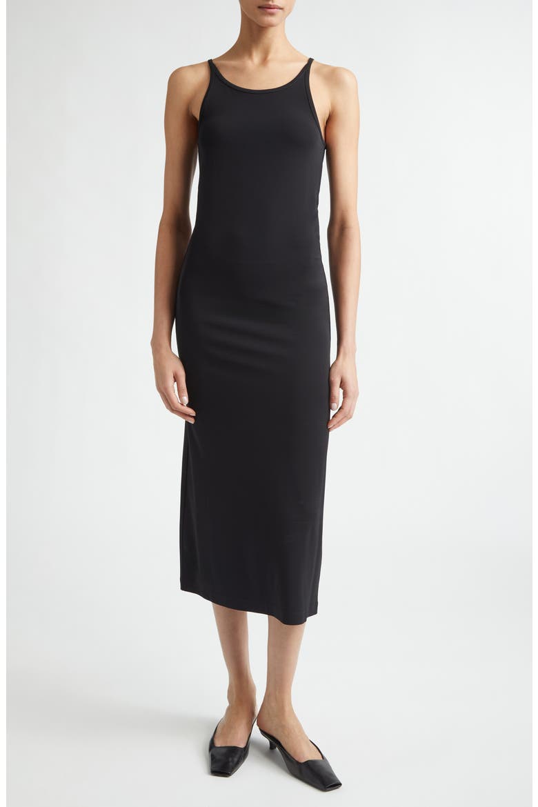 Fluid Jersey Slip Dress, Main, color, BLACK
