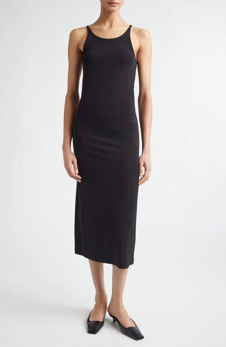 TOTEME Fluid Jersey Slip Dress, Main, color, Black