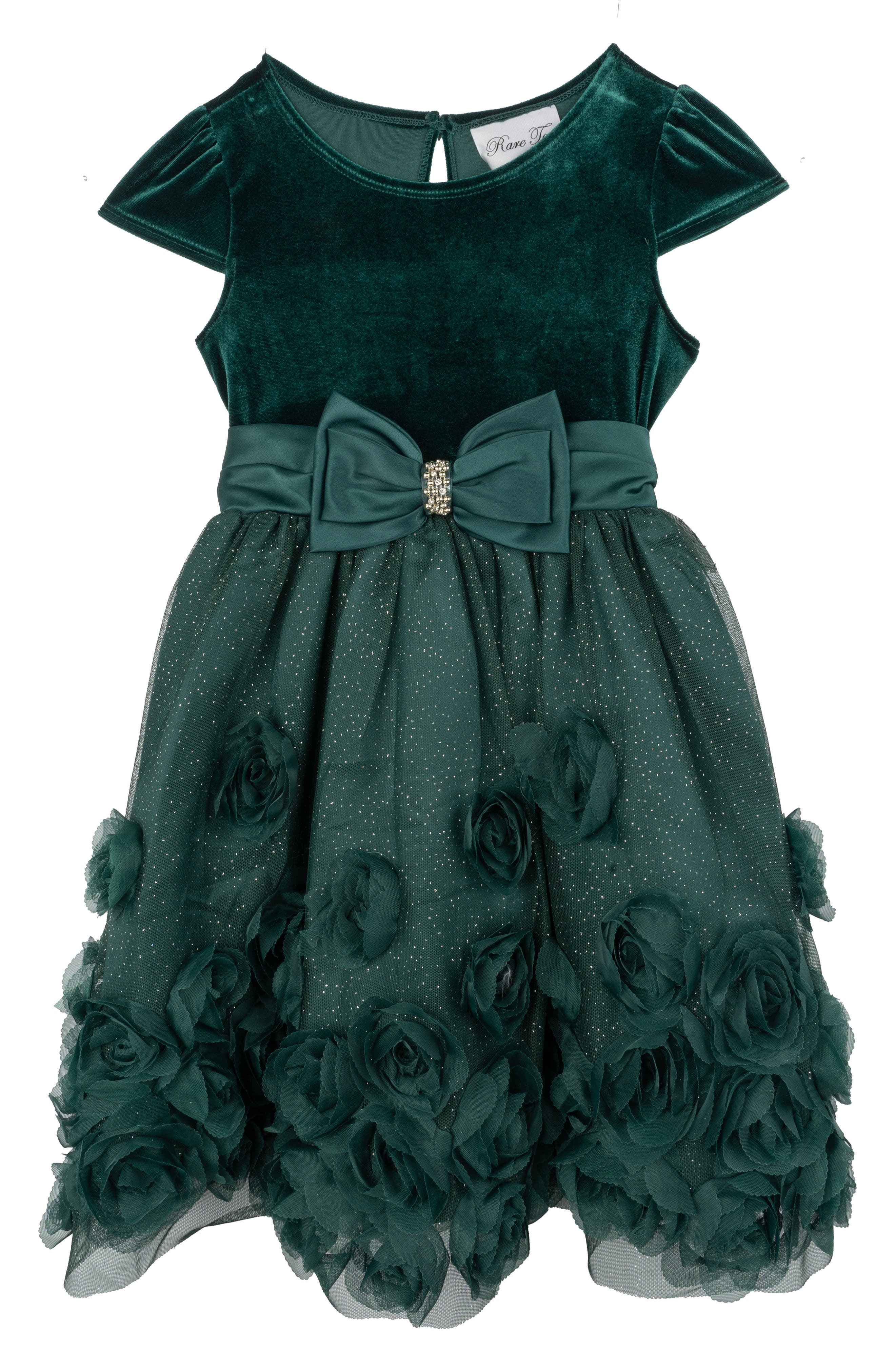 Rare Editions Kids' Velvet Bodice Soutache Party Dress