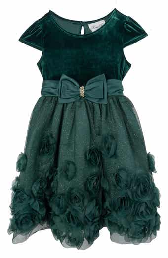 Rare Editions Kids' Velvet Bodice Soutache Party Dress