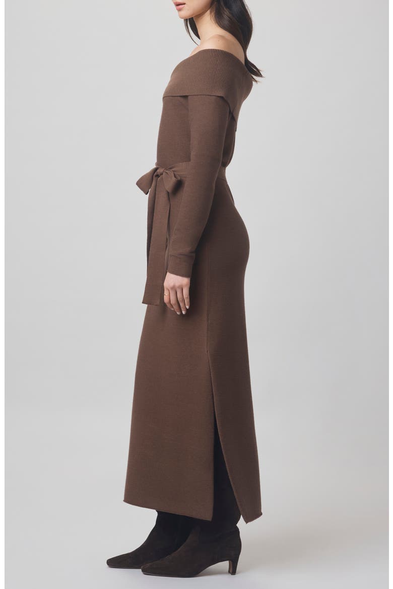 x @cellajaneblog Over the Shoulder Sweater Dress, Alternate, color, TRUFFLE