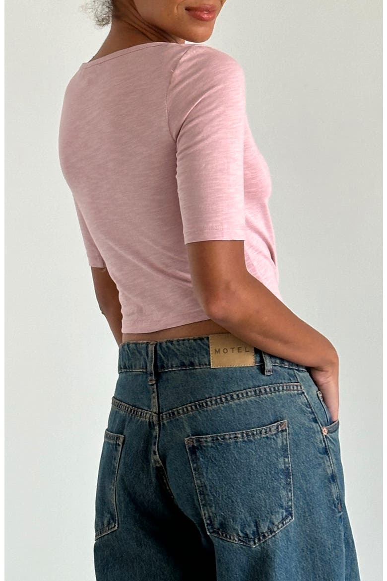 Ralda Curved Jersey Top, Alternate, color, PINK LADY