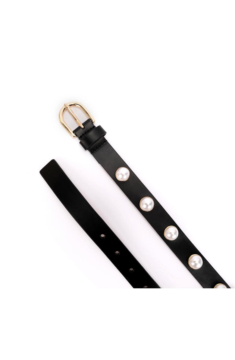 Kate Spade New York faux pearl leather belt, Alternate, color, 