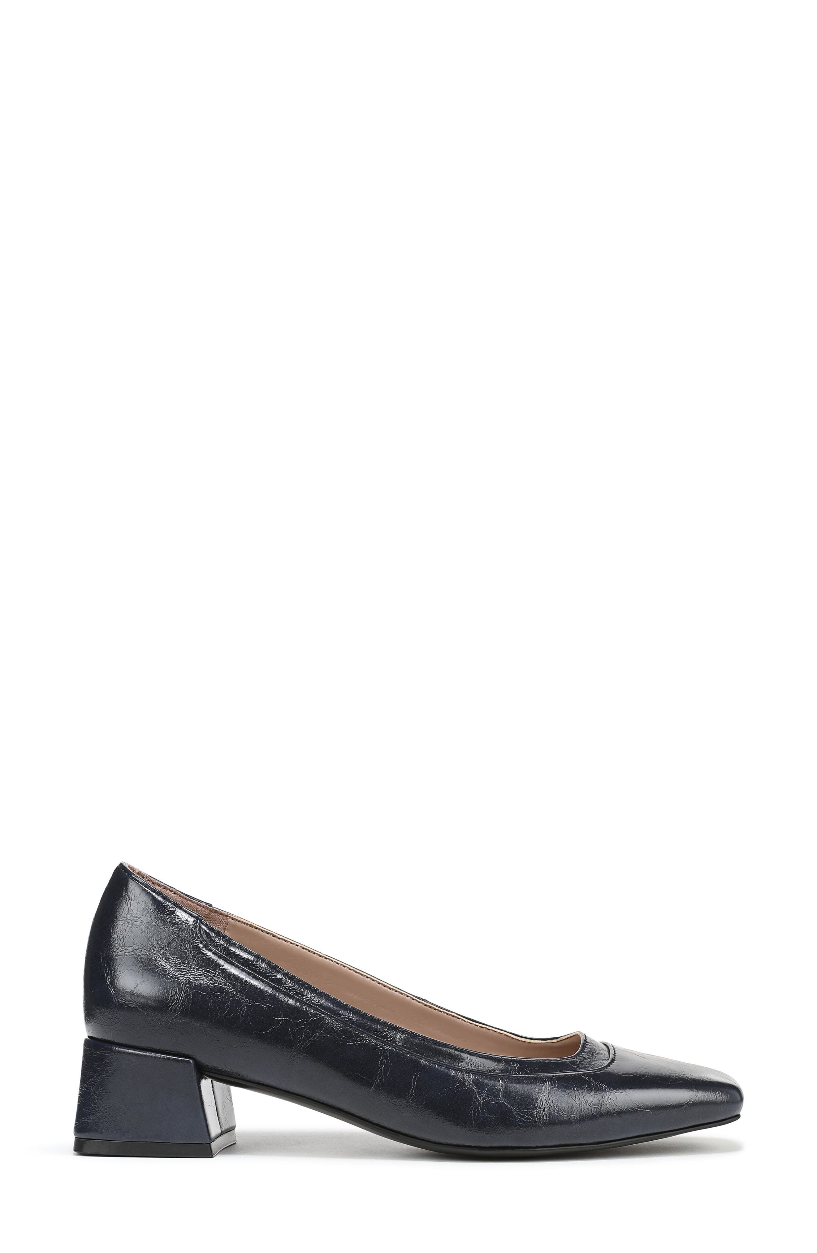 Naturalizer Huntley Square Toe Pump, Alternate, color, Navy Faux Leather